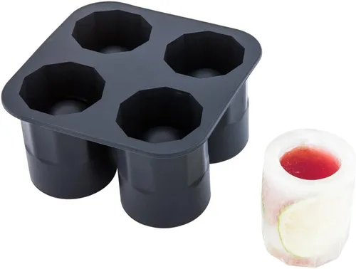Restaurantware Bandeja de vidrio para chupitos de hielo de 1.75 pulgadas - Hace 4 vasos de chupito: perfecto para barras comerciales o uso doméstico