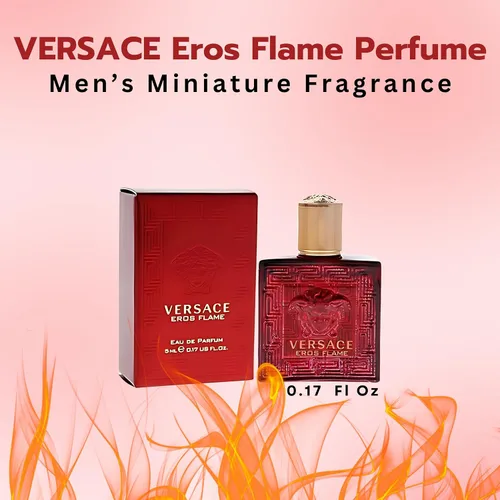 Miniatura 3 de Versace Eros Flame Perfume para Hombre Mini EDP Splash 0.17 Onzas