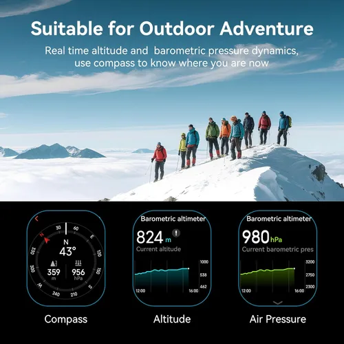 Miniatura 3 de Reloj inteligente para hombre, GPS, 2.06 pulgadas, HD, AMOLED, militar, multideporte, rastreador de fitness con llamada Bluetooth, brújula
