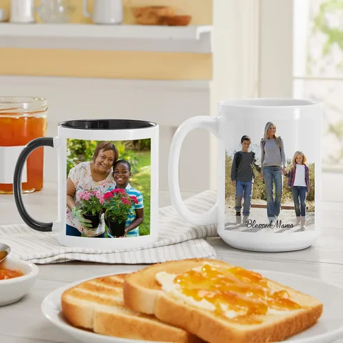 Miniatura 3 de Let's Make Memories Taza con fotos personalizada, taza de café personalizada, tu foto o obra de arte de niños, para ella, cumpleaños, para mamá