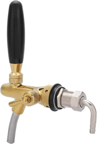 Miniatura 9 de Grifo de cerveza con control de flujo, grifo de cerveza ajustable de vástago largo, grifo de barril de cerveza Adurable, vástago cromado G5/8 grifo