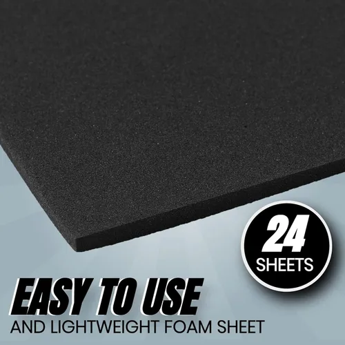 Miniatura 5 de 24 hojas de espuma EVA negra para cosplay en hojas de 9 x 12 pulgadas; espuma gruesa de alta densidad 187.4 lbs/m³, 0.079 in (1/12 pulgadas); ideal