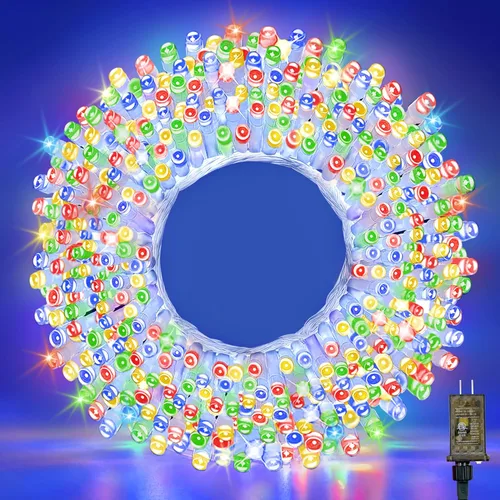 WASTROYAL- Guirnalda de 210 luces led, 70 pies, crean un deslumbrante brillo azul ideal para envolver árboles, decorar ventanas, rieles de escalera