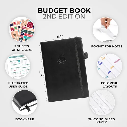 Miniatura 2 de Clever Fox Budget Book 2.0 - Planificador de presupuestos simple para principiantes - Cuaderno financiero con seguimiento de gastos de dinero, Negro