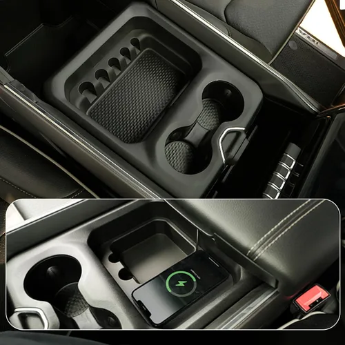 Miniatura 5 de Xipoo Cargador inalámbrico compatible con Dodge Ram 2019-2024, bandeja almohadilla de carga inalámbrica magnética de carga rápida, repuesto