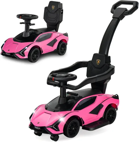 Miniatura 15 de OLAKIDS Lamborghini SIAN - Automóvil de empuje 3 en 1, con licencia para bebé, con mango de control parental, ruedas universales, juguete para Azul