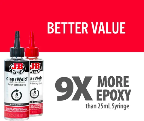 Miniatura 4 de J-B Weld Set epoxi ClearWeld de 5 minutos de tamaño profesional