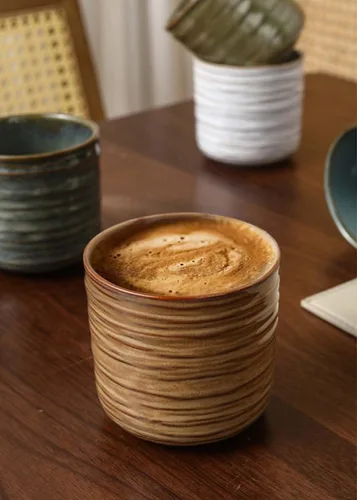 Miniatura 4 de Tazas de té japonesas de cerámica retro, tazas de café y tazas de agua, adecuadas para restaurantes, hogares y oficinas, azul.