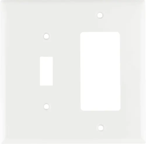 EATON, White 2153W-BOX - Placa de pared termoestable de 2 bandas, tamaño estándar, con caja, acabado Blanco