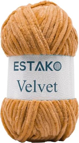 Miniatura 73 de Estako Manta de felpilla de terciopelo amigurumi para tejer y tejer, súper voluminosa, 3.53 oz (132 yardas) (1710 - naranja)