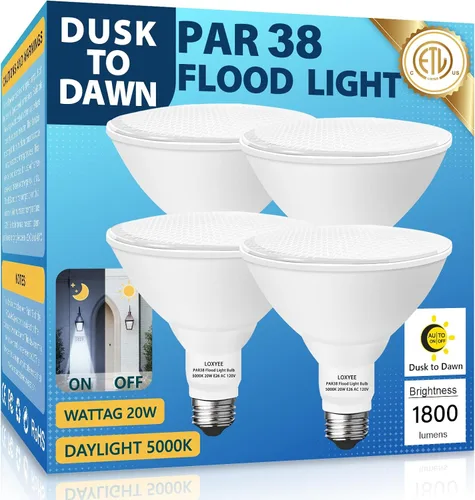 Miniatura 26 de PAR38 Bombillas LED de inundación para exteriores, paquete de 2 unidades, regulables 20 W (equivalente a 200 W) bombillas de inundación de base E26