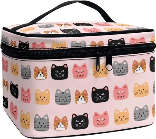 Miniatura 20 de doginthehole Bolsa de maquillaje, bolsa de cosméticos de viaje, bolsa de aseo portátil grande, organizador de accesorios para mujeres y niñas