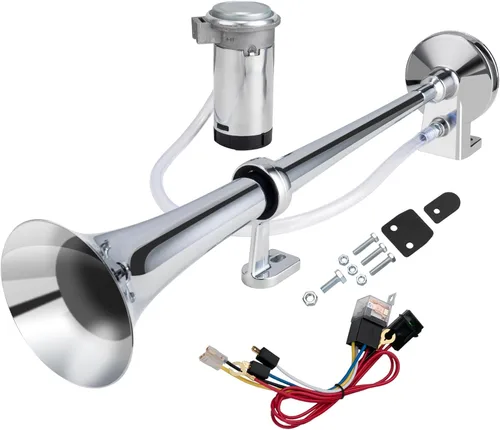 Kit de bocina de tren ruidosa para camión, bocina de automóvil súper ruidosa de 150 DB 12 V, bocina de aire de trompeta de zinc cromado de 18