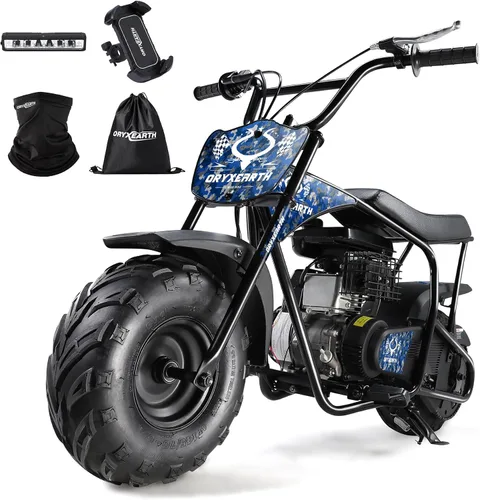 Oryxearth Mini Bicicleta para Niños, 105CC 4-Tiempos Motocicleta de Gas Todoterreno de Bolsillo Pit Trail para Niños con Aprobación EPA, Hasta 28