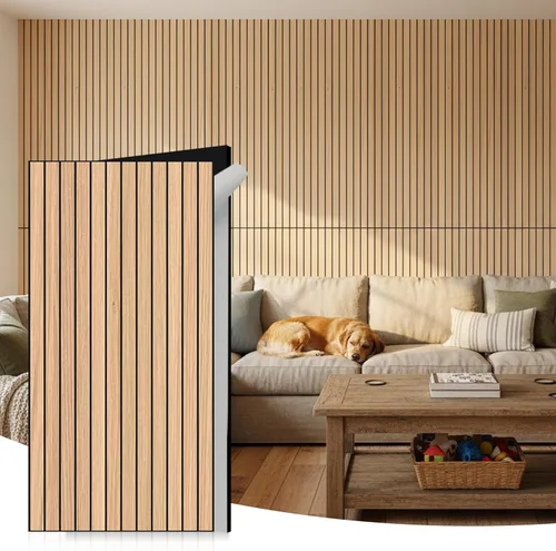 Miniatura 17 de WoveN SounD Slat Acousitc - Paneles de pared de 47.2 x 23.6 pulgadas, decoración de pared a prueba de sonido, diseño autoadhesivo con amortiguación