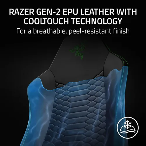 Miniatura 3 de Razer Iskur V2 X NewGen - Silla ergonómica para juegos, soporte lumbar integrado, piel EPU Cooltouch Gen-2, base de asiento ultra ancha, reclinable