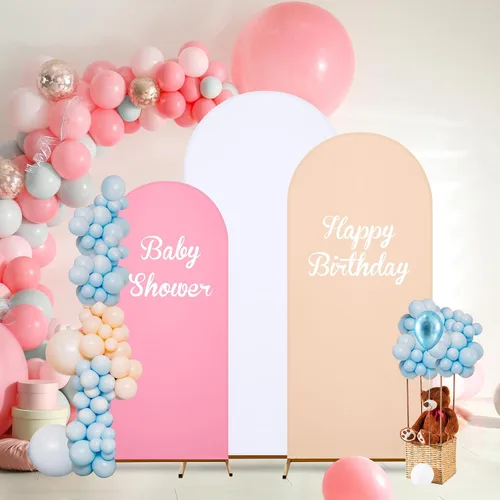 Miniatura 6 de Gisafai Juego de 6 soportes de metal para telón de fondo de arco y cubierta de arco de boda Chiara con cubierta de elastano para decoración de bodas