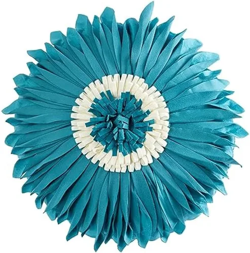 Miniatura 12 de Almohada redonda suave y redonda con forma de girasol, cojín en forma de margarita, hecha a mano, almohada decorativa de flores de felpa suave
