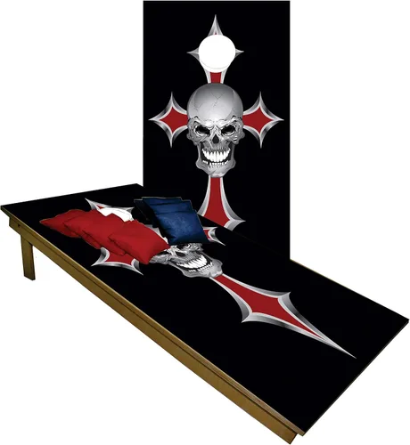 Miniatura 25 de BackYardGamesUSA Juego de tablas de cornhole de madera prémium hechas a mano – Serie Calavera – Hecho a mano en Estados Unidos, tamaño reglamentario