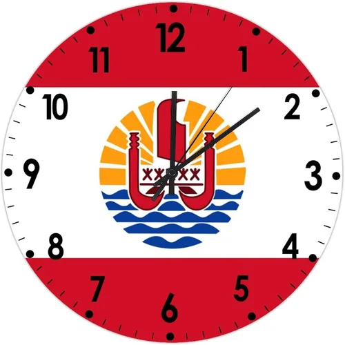 Miniatura 265 de Cheyan Reloj de pared con bandera de Canadá de 12 pulgadas, silencioso, sin tictac, de PVC, funciona con pilas, reloj redondo decorativo, regalo