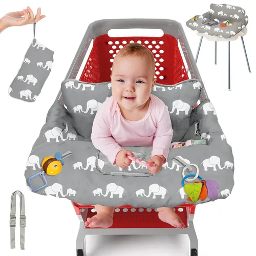 Miniatura 8 de PILLANI Funda para carrito de compras para bebé, funda para silla alta para asiento de restaurante - Funda para carrito de supermercado para bebé