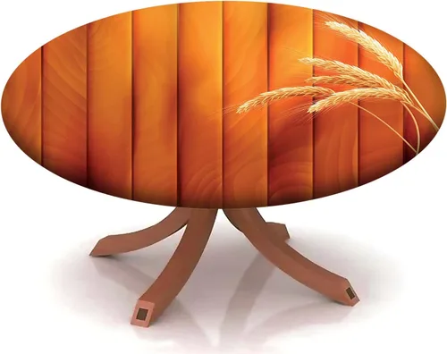 Miniatura 11 de Mantel redondo ajustable con patrón marítimo, borde elástico, adecuado para catering y cocina, se puede limpiar con el mantel de mesa redonda