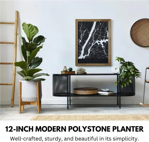 Miniatura 2 de Macetas de Fox & Fern – Ajuste perfecto a mediados del siglo moderno soporte para plantas – tapón de drenaje