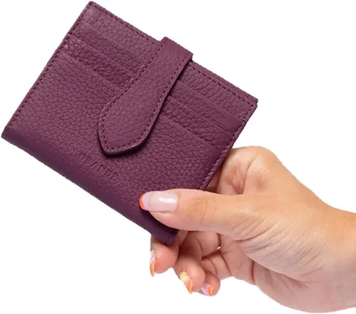 Miniatura 96 de Grande -3803 Cartera unisex, Azul (Iced Blue), Cartera delgada de cuero con cierre a presión pequeño