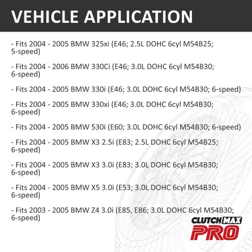 Miniatura 3 de PRO Performance Stage 1 Kit de embrague y volante Chromoly compatible con BMW 2004 2005 325xi 330Ci 330i 530i X3 Z4 E46 E60 E83 E85 E86 M54 6