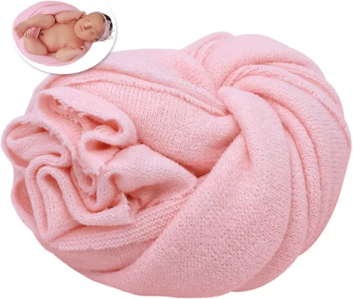 Envoltura de posado para recién nacido, accesorios de fotografía para recién nacidos, manta de punto suave y elástica, envoltura hecha a mano para