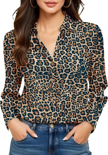 Miniatura 48 de Camisas sin planchado y sin arrugas para mujer, con botones, de manga larga, de seda de morera, blusas casuales para el trabajo