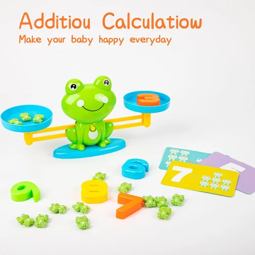 Miniatura 7 de Juguetes de conteo de equilibrio de rana, juegos de matemáticas geniales para niños y niñas, juguete educativo de números para preescolar, divertido
