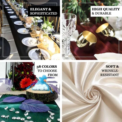 Miniatura 3 de Efavormart - 5 piezas de camino de mesa de satén de alta calidad para bodas, fiestas de cumpleaños, ajuste rectangular y mesa redonda, 12 x 108