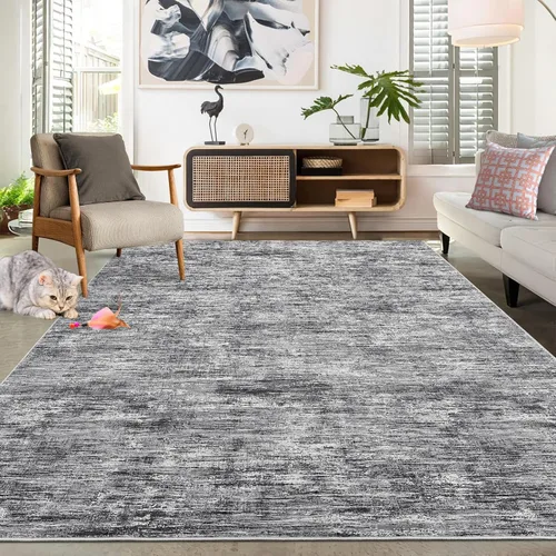 Miniatura 14 de RUGSREAL - Tapete pequeño de 2x3 con base de goma, resistente a las manchas, moderno, color liso, contemporáneo lavable, para la entrada, sala