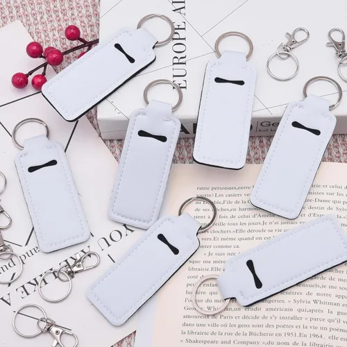 Miniatura 6 de Duufin 20 piezas Llavero con soporte para lápiz labial, soporte para bálsamo labial, soporte para lápiz labial con 20 cables de clip de metal