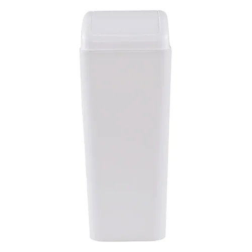 Miniatura 7 de 1 cubo de basura de plástico con tapa oscilante, color blanco