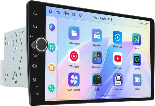 JOYING Radio doble DIN estéreo de 9 pulgadas para automóvil con Apple Carplay y Android auto, Android 13 Unidad principal 4GB+64GB con enlace