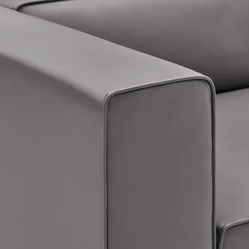 Miniatura 6 de Modway Mingle Sofá seccional de cuero vegano Silla con brazo izquierdo en gris