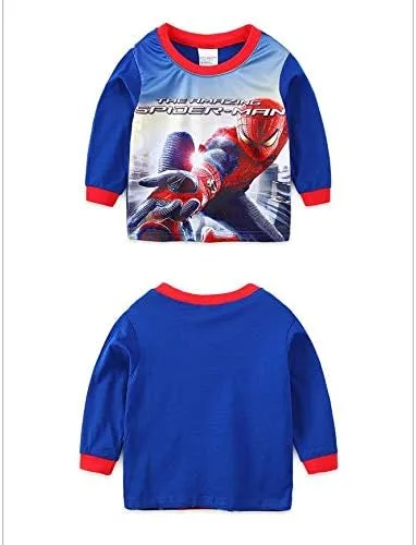 Miniatura 2 de Conjunto de pijama de algodón de manga larga con diseño de dinosaurio y cohete para niños pequeños