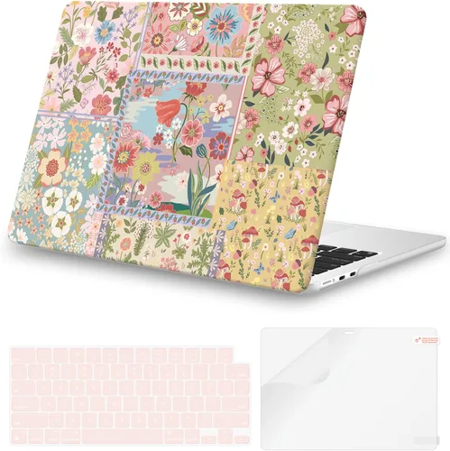 Miniatura 18 de iCasso para M4 MacBook Air de 13 pulgadas Funda 2025 2024-2022 M3 M2 Modelo A 3240 A3113 A2681, Funda de plástico de patrón protector resistente