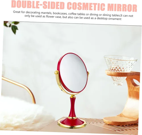 Miniatura 7 de Homoyoyo Espejo de maquillaje con aumento Espejo de escritorio Espejo de maquillaje Lupa Miss Simple Acero inoxidable Tocador Espejo Interior Chica