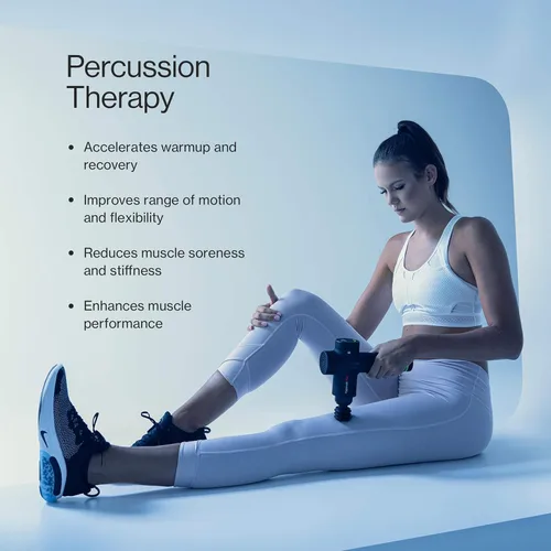 Miniatura 4 de Hypervolt Plus, con tecnología Quiet Glide, pistola de masaje de percusión de mano 3 velocidades, 5 cabezales intercambiables Ayuda a aliviar