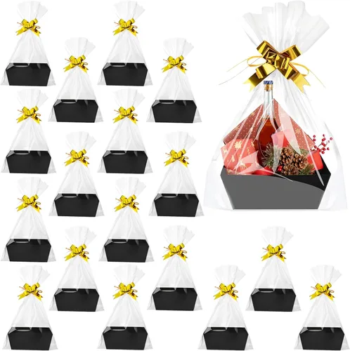Fainne El kit de 54 canastas para regalos incluye 18 canastas de regalo vacías a granel, 9.8 x 8.5 x 3.5 pulgadas, almacenamiento de alimentos con