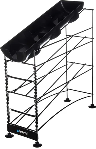 San Jamar Dispensador de tres tazas para tazas de 8 a 44 onzas con bobinas ajustables - Dispensadores de tazas de encimera de 4 niveles - Pies de