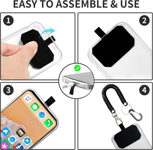 Miniatura 5 de HOTEMIA Cordón de seguridad antirrobo para teléfono con mosquetón - Accesorio exterior anticaídas para esquí, senderismo, ciclismo, pesca y escalada