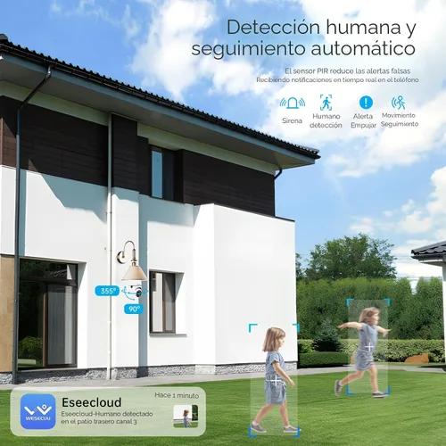 Miniatura 3 de WESECUU - Cámara de seguridad de foco - WiFi 5G y 2.4GHz 2K, cámaras de seguridad inalámbricas para exteriores con detección de movimiento y alarma