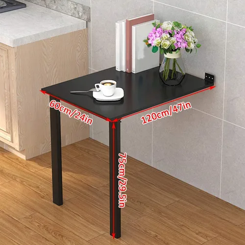Miniatura 2 de Mesa plegable flotante de hojas caídas para montar en la pared, mesa de comedor de cocina multifuncional, escritorio de computadora, para oficina