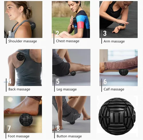 Miniatura 5 de TETOP - Pelota de masaje muscular de fitness, 3.15 pulgadas, pelota de terapia para masaje de punto de activación, bola de punto de gatillo