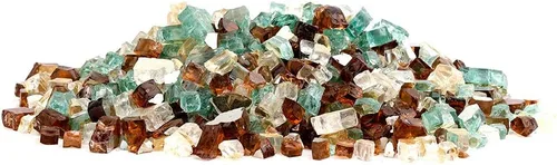 Miniatura 9 de Stanbroil - Vidrio ignífugo mezclado de 10 libras – Cristal de fuego templado reflectante de 1/4 pulgadas mezclado azul aguamarina, platino, cobre