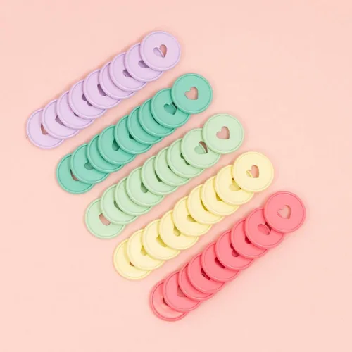 Craftelier - Anillas de Disco M Metálicas con Corte de Troquel en Forma de Corazón para Encuadernación de Scrapbooking para Planners, Agendas,